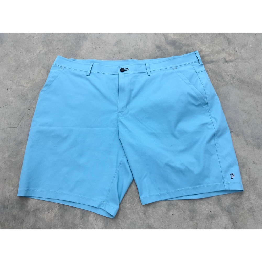 Public Rec Chino Shorts Men 40 Blue Flat Front 8" Inseam Golf Performance Summer